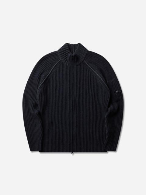 C.P. Company Men's Fleece Knit Cardigan Dark Shadow