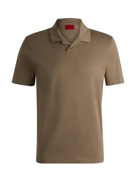 HUGO MERCERIZED SLIM-FIT POLO SHIRT WITH JOHNNY COLLAR