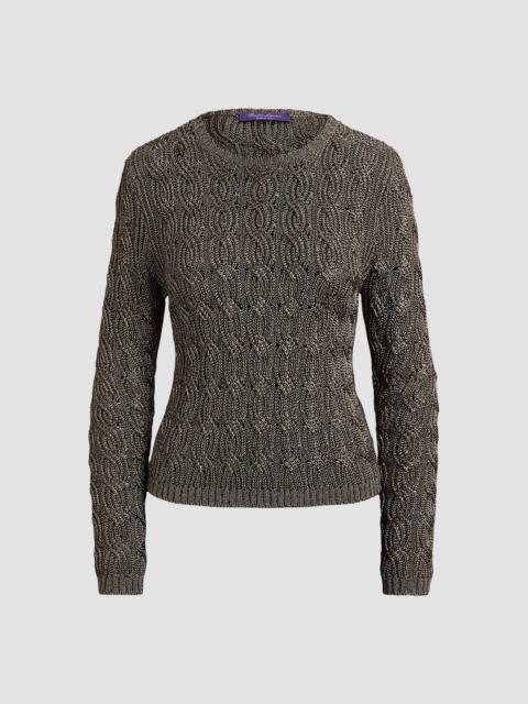 Ralph Lauren Women's Metallic Cable-Knit Sweater - Antique Bronze