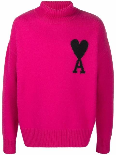 AMI Paris Ami de Coeur roll-neck jumper