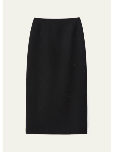 Lafayette 148 New York Crystal-Embellished Crepe Midi Skirt