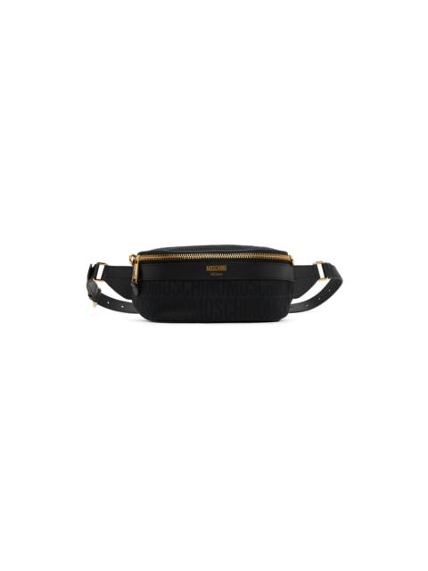 Moschino Black Jacquard Belt Bag
