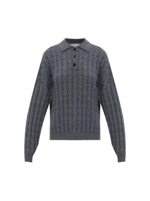 LISA YANG cable-knit polo-neck jumper
