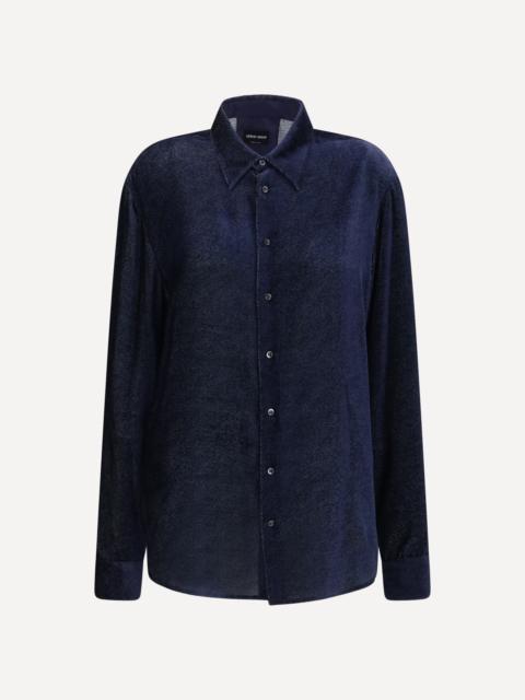 GIORGIO ARMANI Silk blend devoré velvet twill Shirt