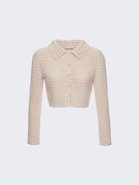 Crochet Knit Top Cream