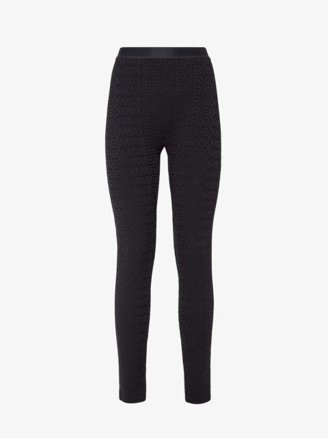 FENDI Tight-fitting leggings made of black fabric. The Fendi Roma logo is reinterpreted by Marc Jacobs in 