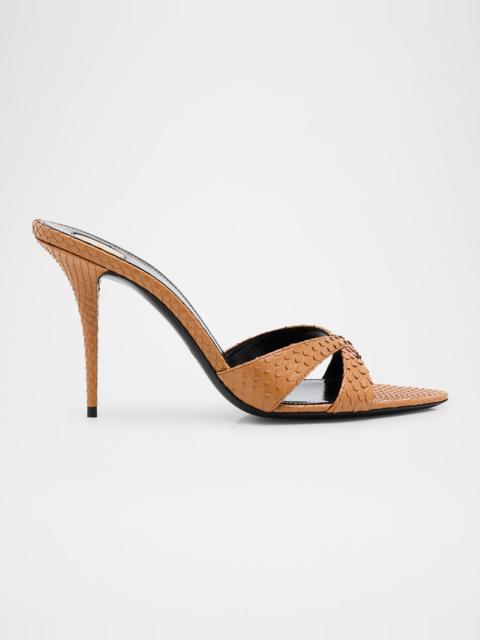 SAINT LAURENT Kirat Snake Mule Sandals