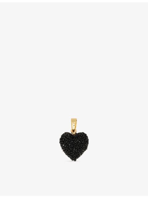CRYSTAL HAZE Jelly Heart Connector 18ct Yellow-Gold Plated Brass And Resin Pendant