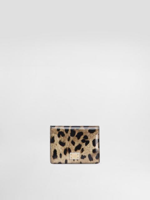 Dolce & Gabbana Polished calfskin wallet with leopard print