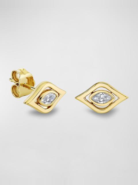SYDNEY EVAN 14k Marquise Evil Eye Stud Earring, Single