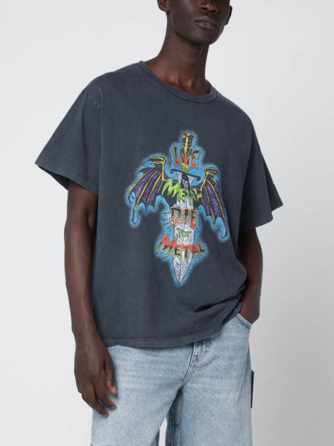 GALLERY DEPT. Black Live For Metal vintage-effect T-shirt