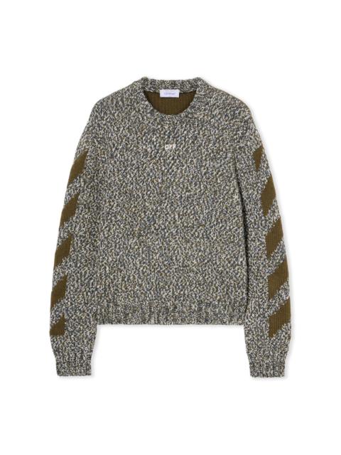 Off-White Diagonal Arrow Mouliné Knit Crewneck Sweater