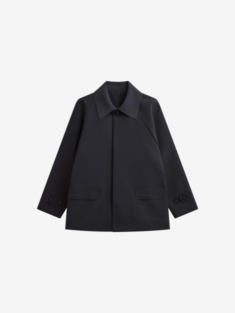 The Frankie Shop Ebbe Contrast Collar Boxy Jacket - Charcoal