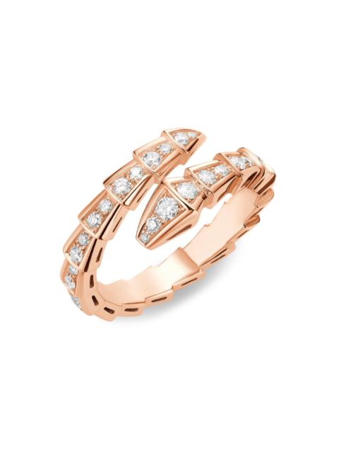 BVLGARI Women's Serpenti Viper 18K Rose Gold & Pavè Diamond Ring - Rose Gold