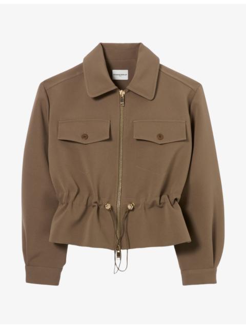 Claudie Pierlot Flap-Pocket Drawstring-Waist Woven Jacket
