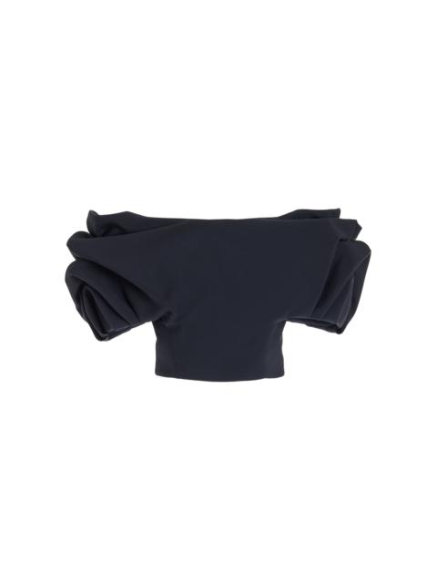 GABRIELA HEARST Erwan Top in Black Silk Wool Cady