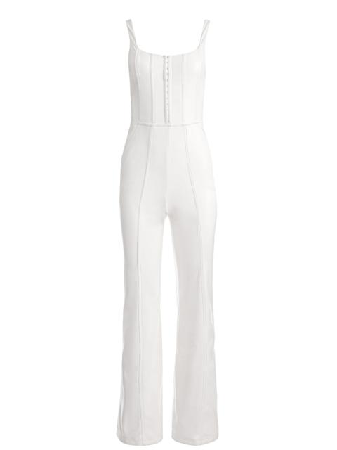Alice + Olivia CHELS VEGAN LEATHER CORSET SLEEVELESS JUMPSUIT