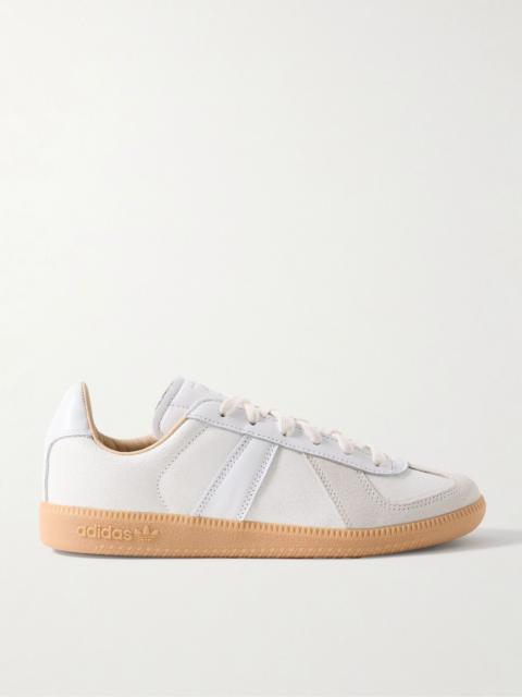 adidas Originals BW Army Lux suede-trimmed paneled cracked-leather sneakers White