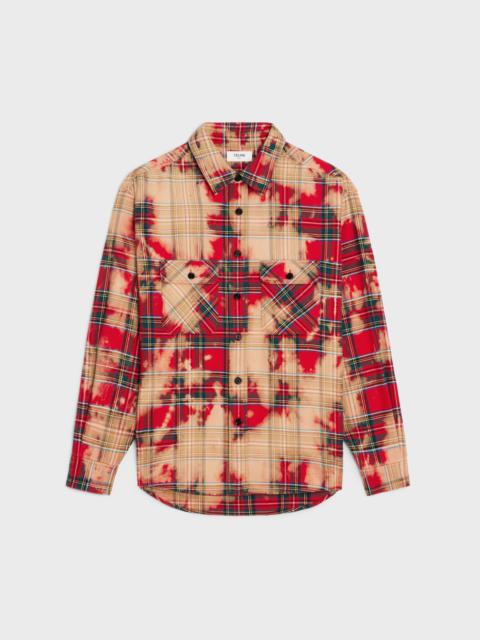 CELINE loose shirt in checked cotton