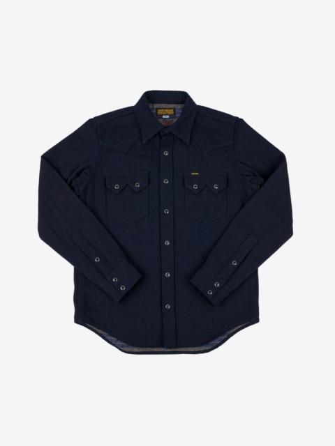 12oz Selvedge Denim Western Shirt - Indigo Overdyed Black