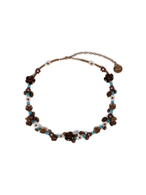 Etro beaded rose necklace