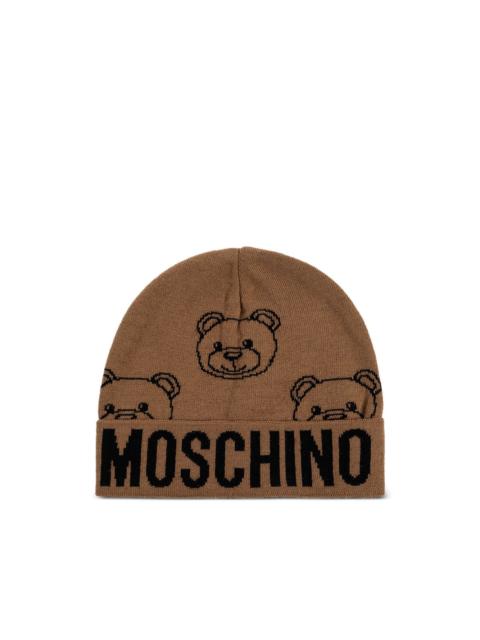 Moschino teddy-print logo beanie