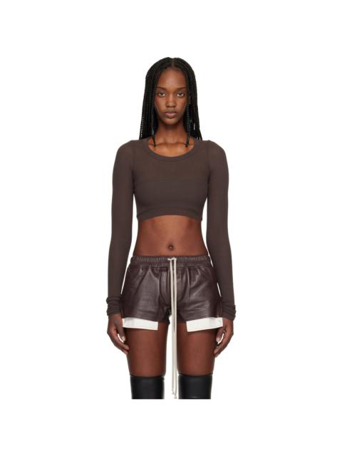 Rick Owens Brown LS Crop T-shirt