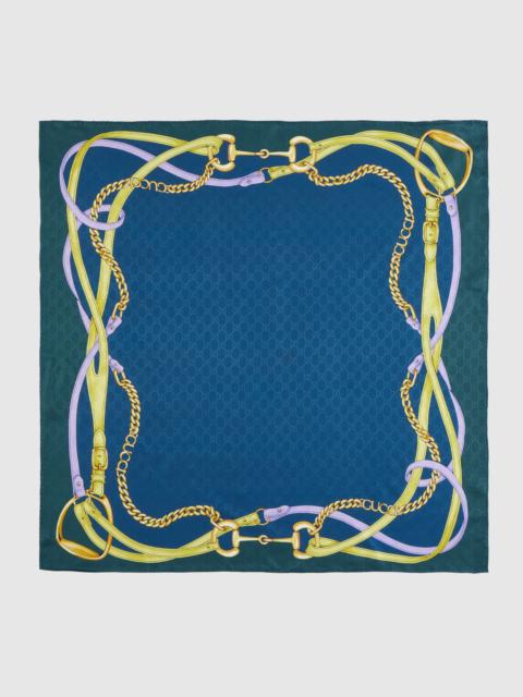 GUCCI Printed GG silk jacquard carré
