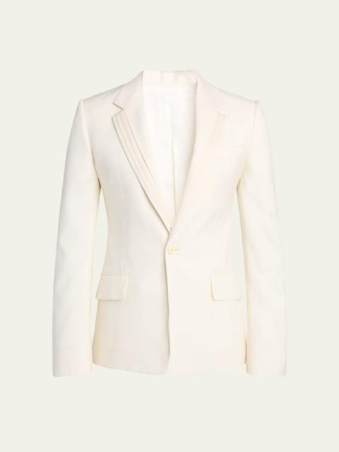 Alexander McQueen Men's Wool Pleated-Lapel Single-Breasted Dinner Jacket