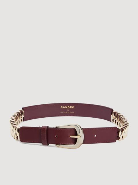 Sandro LEATHER AND METAL BELT
