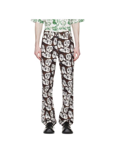 CHARLES JEFFREY LOVERBOY Navy & White Art Jeans