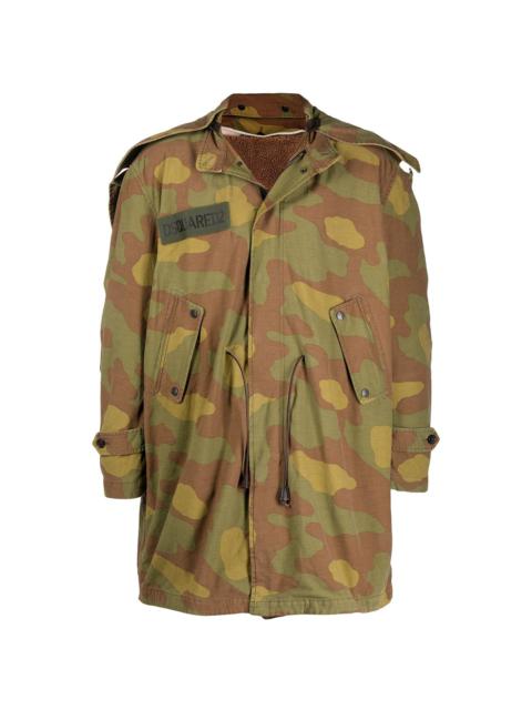 DSQUARED2 camouflage print parka coat