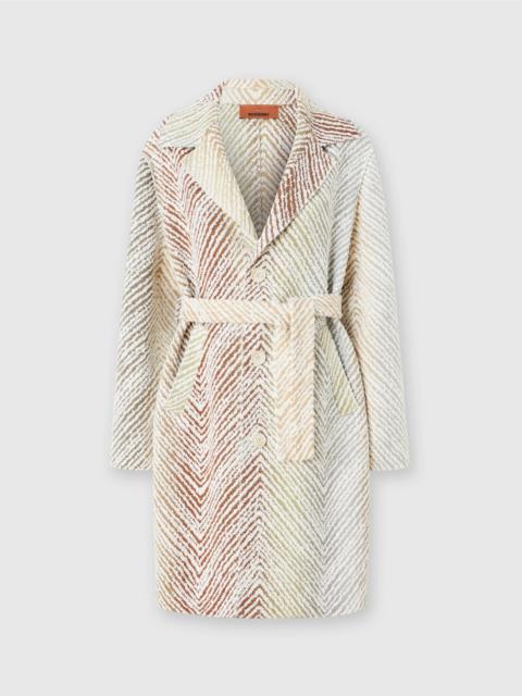 Missoni Single-breasted coat in fabric with 3D zig zag pattern