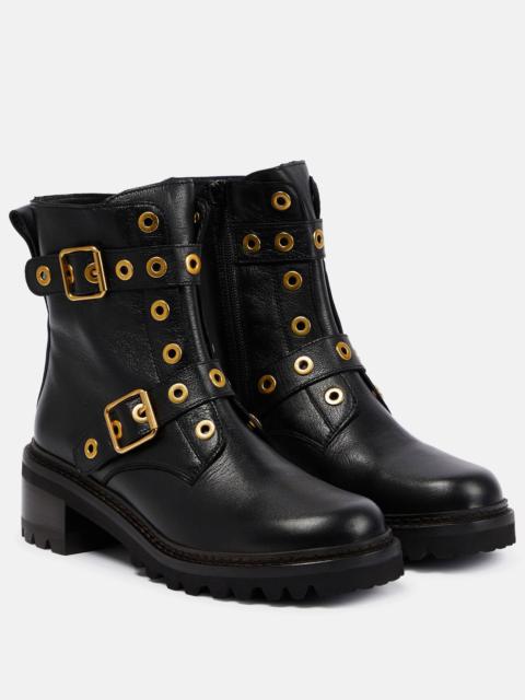 See by Chloé Embellished leather ankle boots