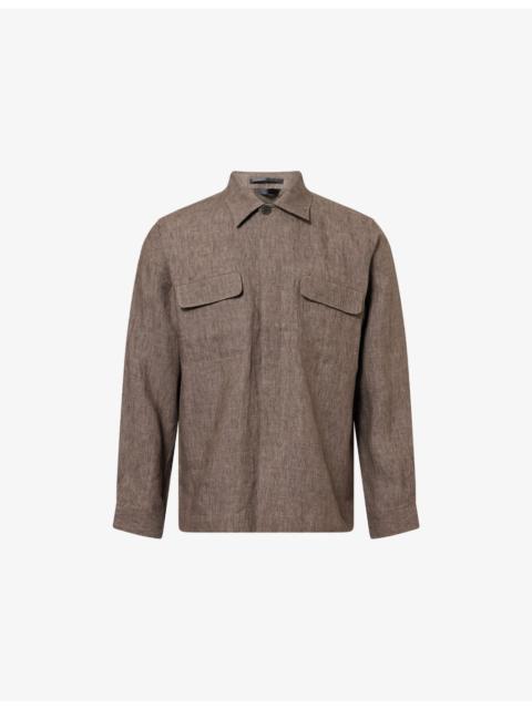 Sunspel Regular-Fit Pointed-Collar Linen Overshirt