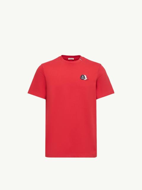 Moncler Embroidered Tricolor Logo Cotton T-Shirt