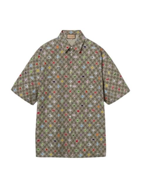 GUCCI Gucci Print Cotton Poplin Shirt 'Beige Ebony' 782499-ZAQD8-2270