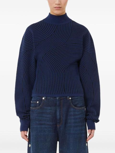 Max Mara Febo wave-pattern high-neck sweater