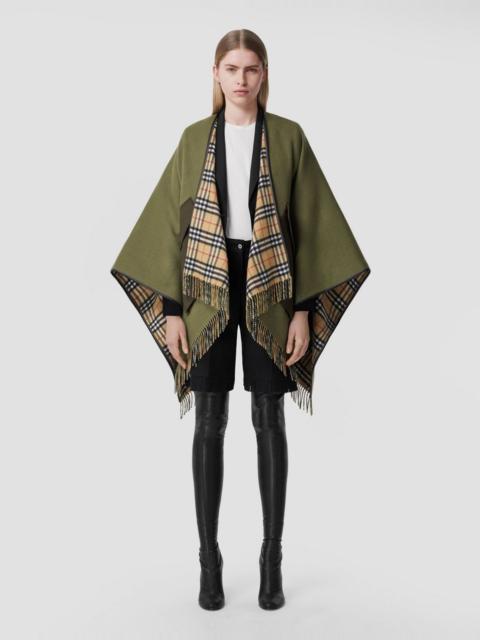 Burberry Reversible Vintage Check Wool Cashmere Cape