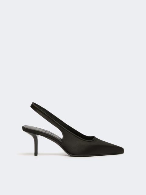 Max Mara AIRONE Viscose and silk satin slingbacks - BLACK