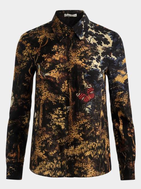 Alice + Olivia Willa Silk Placket Top