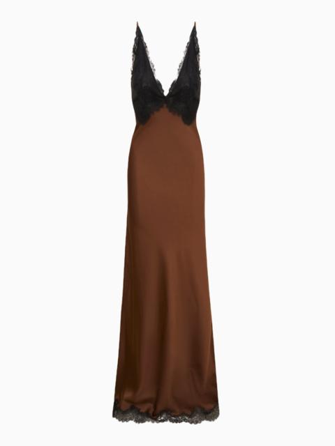 LoveShackFancy Iridia Satin Maxi Slip Dress
