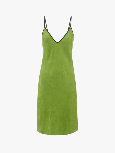 Victoria Beckham Pyjama Slip Dress In Olive