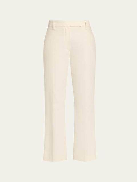 Brunello Cucinelli Stretch Cotton Gabardine Kickflare Ankle Cigarette Pants