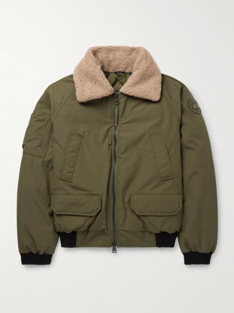 Canada Goose Chilliwack Recycled Wool-Blend Fleece and Shell Down Bomber Jacket Dark green