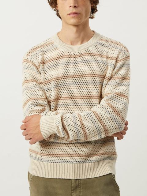 Corridor LINEN STRIPE POINTELLE CREWNECK