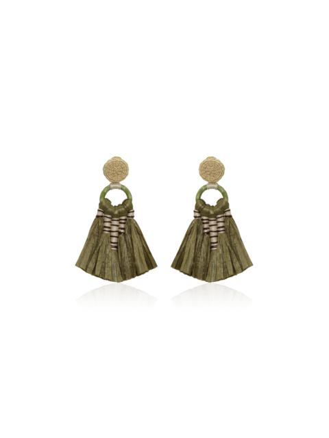 Johanna Ortiz Eternal Existence Palm Drop Earrings green