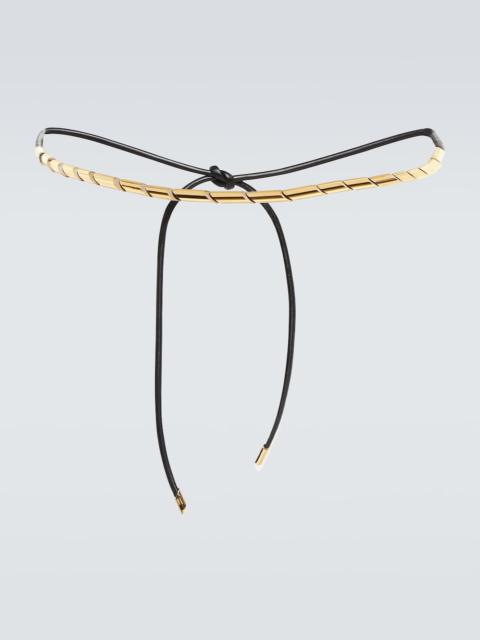 Lanvin Coiled brass and leather belt