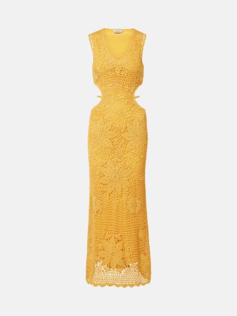 SIMKHAI Lyla crochet floral cotton maxi dress