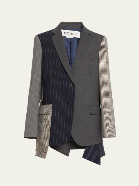 Combo Boxy Tailored Wool Jacket